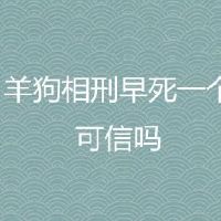 羊狗相刑早死一个可靠吗