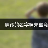 男孩的名字响亮寓意好的单字